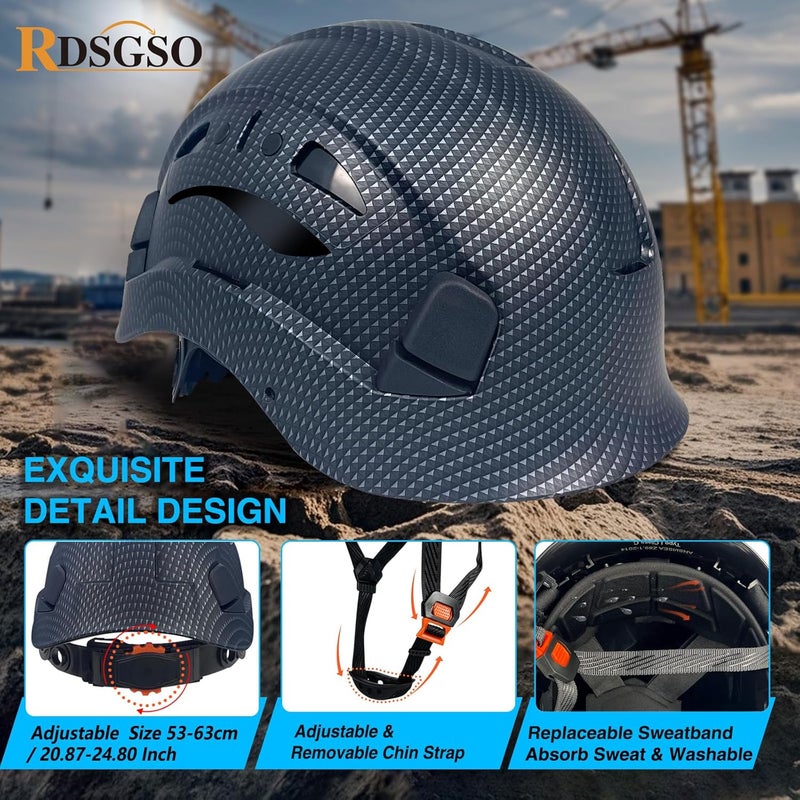 RDSGSO Industrial Safety Helmet RGS-8C Adjustable Vents, 6-Point Suspension Breathable Lightweight Hard Hats for Construction,Outdoor Work ANSI Certified - Image 5
